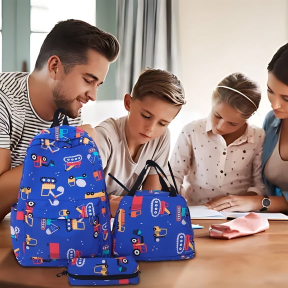 Xfvqtps Backpacks 3PCS Backpacks with Lunch Box Pencil Case Set