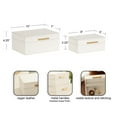 thumbnail image 6 of Kate and Laurel Namina Decorative Vegan Leather Storage Box Set of 2, 8 x 5 and 10 x 7, Ivory and Brass, Modern Glam Two-Piece Box Set with Handles for Use as Jewelry Boxes or Perfume Organizers, 6 of 10
