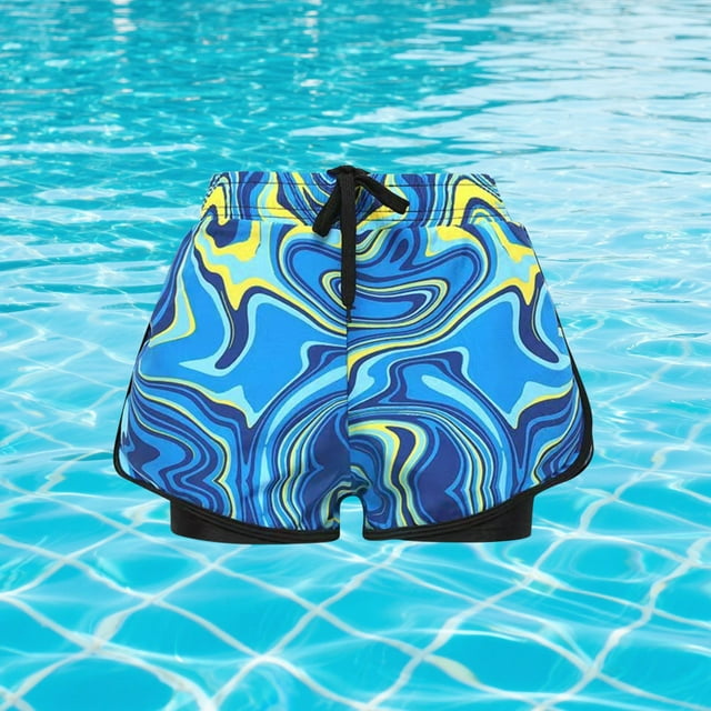 Bañador para niños y adolescentes con estampado de dinosaurios de doble capa. Bañador de poliéster para niños.