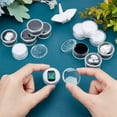 thumbnail image 3 of 1bag 20pcs 2 colors Mini Round Stone box Small Loose Diamond Gemstone Display Case Plastic Containers Holder with Clear Top Lids and Sponge Black and White 1.2×0.7 Inch, 3 of 9