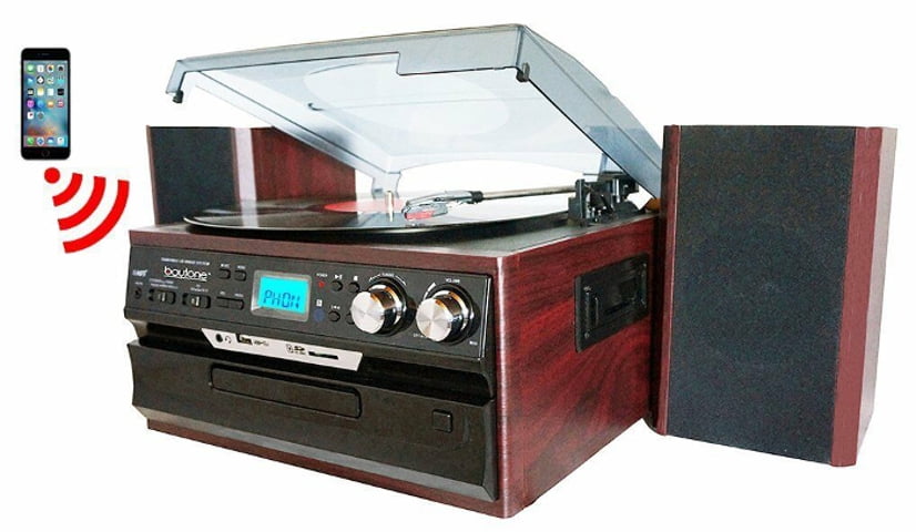 Jensen 3-Speed Turntable with CD Player, AM/FM Stereo Radio and 