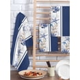 thumbnail image 2 of Coastal Navy Hand Towels Set, Waffle Weave Kitchen Towels 4 Pieces, Blue Starfish Coral Nautical Striped Microfiber Hair Face Bath Tea Towel Absorbent Quick Drying Cleaning Dish Cloths, 15.7"x23.6", 2 of 7