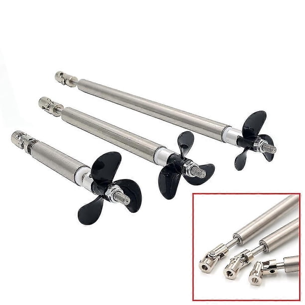 Eje de barco RC de 4 mm, eje de transmisión de acero inoxidable, tres palas, junta de tornillo, manguito de eje de acero inoxidable, hélice