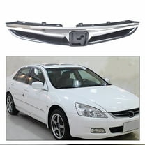 Front Bumper Grille with Chrome Molding Automotive Replacement Grille Fit for HO1200179 HO1210118 2006 2007 Honda Accord EX Hybrid LX SE Special Edition Value Package Sedan 4-Door