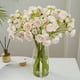 thumbnail image 5 of Flores de camelia artificial blancas - Paquete de 6 ramos de plástico para decoración del hogar y centros de mesa de bodas y fiestas, 5 of 6