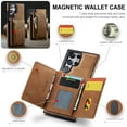 thumbnail image 3 of ELEHOLD for Samsung Galaxy S24 Detachable Wallet Case Premium PU Leather 2-in-1 Magnetic Removable Zipper Card Holders RFID Blocking Shockproof Protection Kickstand Leather Case,Brown, 3 of 7