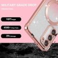 thumbnail image 5 of Clear Magnetic Case for Samsung Galaxy S23 5G with Gradient Glitter Peice(2 in 1), Luxury Plating Cute Transparent Bling Sparke Case for Women Girls,Shockproof TPU Protector Cover-Rose Gold, 5 of 18