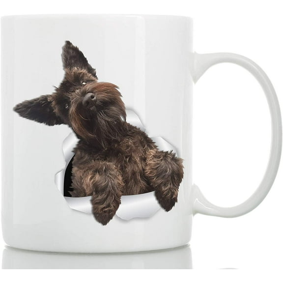 Cute Brown Schnauzer Mug - Ceramic Schnauzer Coffee Mug - Perfect Schnauzer Gifts - Funny Cute Schnauzer Dog Mug for Dog Lovers and Owners (11oz)