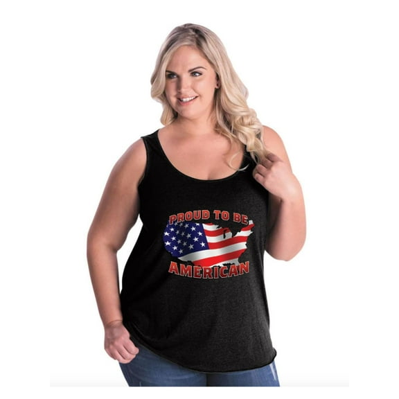 IWPF - Women's Plus Size Tank Top - American Proud To Be US Flag