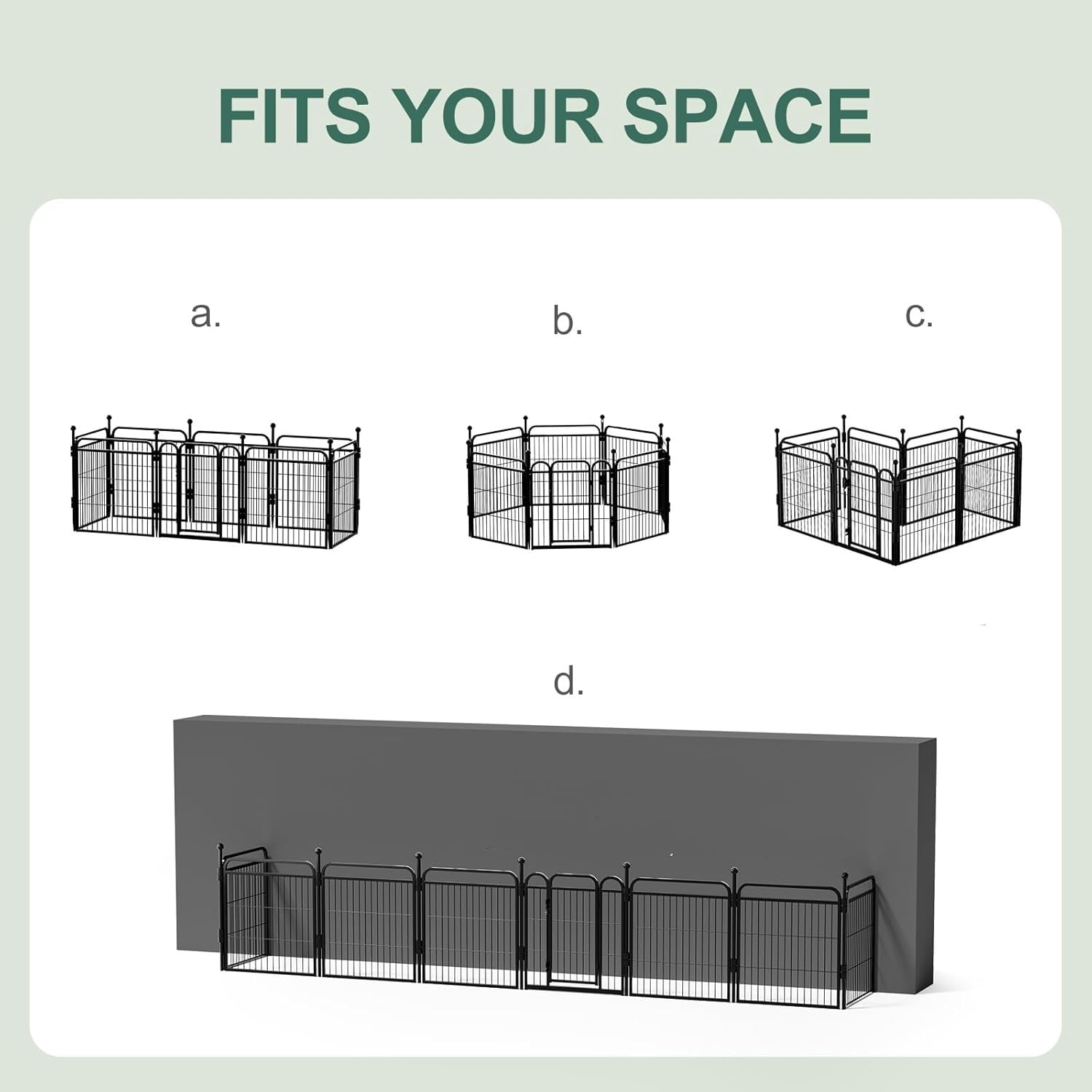 Pet Dog Playpens, 24" H 8 Panels Dog Pen Outdoor/Indoor Dog Fence Exercise Pen for Small/Medium Dogs, Foldable Pet Play Yard Gate with Gravity Automatic Lock, Pet Playpen, Black