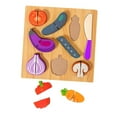 thumbnail image 3 of Rompecabezas de madera para cortar, juego de rol Montessori, juguetes de cocina para preescolar, corte de alimentos Verdura, 3 of 9