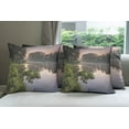 thumbnail image 6 of Ambesonne Forest Throw Pillow Cover 4 Pack, Lake Natura Netherlands, 20", Green Purplegrey, 6 of 7