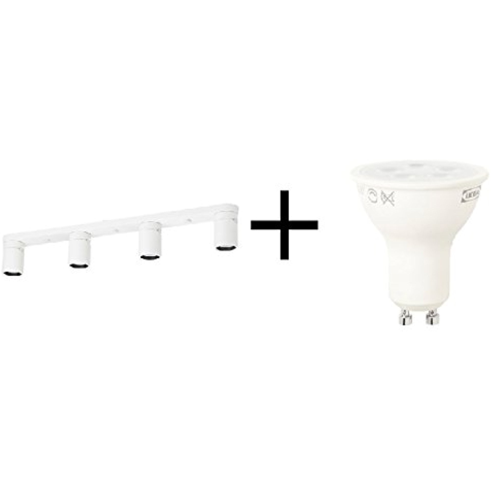 Antarktis strategi Forvirret Ikea Ceiling light with 4 spotlights, white and 4 pack of LED bulb GU10 400  lumen, dimmable - Walmart.com