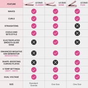 LANGE HAIR Le Duo Edge 360° Airflow Titanium Styler Blush | 1” Wide Titanium Plates with Rounded Corners & Softly Beveled Edges (Black)