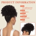thumbnail image 4 of MORICA Drawstring Ponytail with Bangs Afro Puff Ponytail Extensions for Women Short Curly Puff Ponytail with Bangs Clip in Wrap Updo Hairpiece for Women (black), 4 of 7
