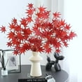 thumbnail image 2 of Nmdmisc Artificial Maple Leaves Branches Fake Fall Leaves Stems Maple Leaves Shrubs Autumn Leaf Bushes Faux Silk Foliage for Home Kitchen Thanksgiving Table Centerpieces Festival Decor (Red), 2 of 7