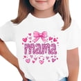 thumbnail image 2 of ITSAME Girls T-Shirt, Short Sleeve Round Neck Mother's Day Print Festival Casual Comfortable Tops for Kids White Size 10-11T, 2 of 5