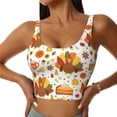 thumbnail image 1 of Fotbe Thanksgiving With Turkey Sujetador Deportivo Largo sin Aros para Mujer con Almohadillas y Soporte Medio, Transpirable y Absorbente, Camiseta Tipo Chaleco o Tank Top-Large, 1 of 8