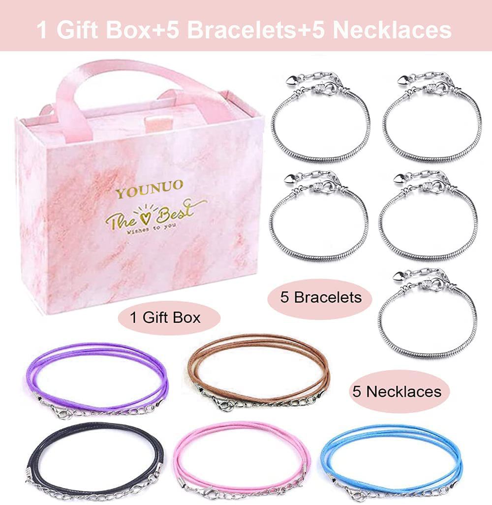 YouNuo Charm Bracelet Making Kit for Girls, Kids' Jewelry Making Kits Jewelry Making Charms Bracelet Making Set with Bracelet Beads, Jewelry Charms and DIY Crafts with Gift Box 93 Pieces - image 2 of 9