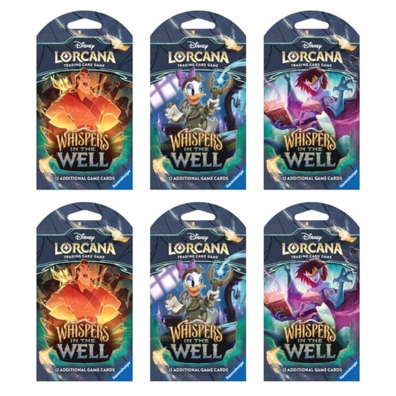 6 Packs 12 Card Booster Pack for Lorcana Whispers in the Well
