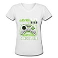 thumbnail image 4 of Level 10 Unlocked Awesome 2011 Women'S V Neck T Shirts White Medium, 4 of 5