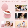 thumbnail image 5 of Orinal portátil para viajes de niños pequeños, asiento plegable para ir al baño, inodoro de entrenamiento para niños, orinal de viaje para acampar, al aire libre, interior, rosa, 5 of 5