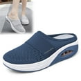 thumbnail image 2 of longantii Orthopedic Shoes for Women Arch Support Non Slip Slip on Golf Shoes Wide Width Knitted Mesh Stretch Work Shoes Comfortable 2026 Foam Shoes Navy, 2 of 4