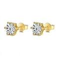 thumbnail image 4 of 925 Sterling Silver Stud Earrings 1-2 Carat Moissanite Classic Four-Claw Stud Earrings, 4 of 5