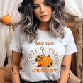 thumbnail image 2 of Are You Fall-O-Ween Jesus T-Shirt, Christian Fall Pumpkin Tee, CarolinaBlue, Size 3XL, 2 of 6