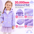 thumbnail image 7 of Lanbubble Toddler Girls Waterproof Jacket Fleece Lined Winter Coat Hooded Windbreaker Outerwear 2-6 Years, 7 of 7