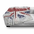 thumbnail image 3 of British Soft Flannel Fleece Blanket, Grunge United Kingdom Flag with Dot Circle Effects National English Display, Cozy Plush for Indoor and Outdoor Use, 70" x 90", White Red Indigo, by Ambesonne, 3 of 6