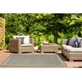 thumbnail image 4 of SAFAVIEH Courtyard Alina Geometric Quatrefoil Indoor/Outdoor Area Rug, Anthracite/Beige, 6'7" x 9'6", 4 of 13