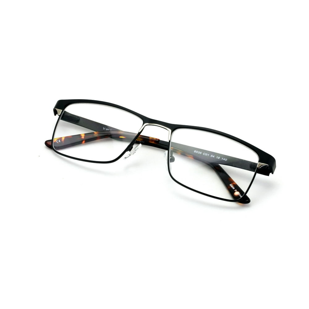 Men Rectangular Stainless Steel Glasses Frame/w Anti Blue Ray Lens ...
