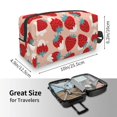 thumbnail image 4 of Goofa Red Strawberry Printed Toiletry Bag with Handle,Large Capacity Travel Makeup Cosmetic Bag for Women, Carry on Airport Airline Compliant Bag, 4 of 9