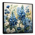 thumbnail image 2 of Designart "White Bloom Blue Bonnets Arrangement IV" Blue Bonnets Floater Framed Canvas Art Print, 2 of 5