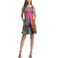 thumbnail image 2 of Women's Sleeveless Loose Watercolor Dresses T Shirt Tank Casual Short Dress with Pockets, 2 of 3