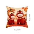 thumbnail image 3 of Uuiauoio Horse Zodiac Pillow Cover Flocked Plush Cute Animal Design Throw Pillow Case for Sofa Bed Living Room Home Decor Year of the Horse Theme, 3 of 6