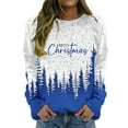 thumbnail image 2 of Winter Savings Clearacne Sweatshirt for Women Women's Round Neck Long Sleeved Merry Christmas Christmas Tree Snowflake Printed Casual Top Christmas Hoodie, 2 of 4