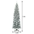 thumbnail image 4 of Patiojoy 7.5ft Pencil Artificial Christmas Tree Snow Flocked Pencil Tree with Flexible Stand, 4 of 8