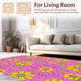 thumbnail image 2 of Flatwoven High Traffic Area Rug, Whimsical Round, Non Slip, Stain Resistant, Washable Area Rugs for Living Room, Bedroom(Pink, 6), 2 of 8