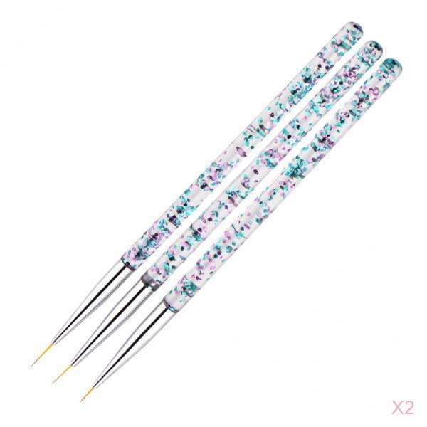 Pinceles para Decoración de Uñas jinwen Nail Art Drawing Brush Pen 6x7 9 11mm