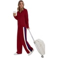 thumbnail image 2 of Women 2 Piece Outfits Airport Travel Vacation Sweatsuits Wide Leg Pants Lounge Set 2025 Fashion Clothes, 2 of 10