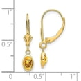 thumbnail image 4 of 14k Yellow Gold 6x4 Oval Bezel November/Citrine Leverback Earrings - 23mm, 4 of 6