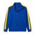 thumbnail image 4 of Fanshiluo Men's Stand Collar Full-Zip Long Sleeve Track Jacket, Contrast Side Stripes Athletic Jacket with Pockets for Men,L,Big and Tall Men, 4 of 6