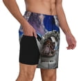 thumbnail image 2 of Honeii Astronaut in Outer Space Print Men's Swim Shorts,Mens Swim Trunks,Breathable Mesh Beach Shorts for Swimming,Surfing, and Beach Activities-X-Large, 2 of 6
