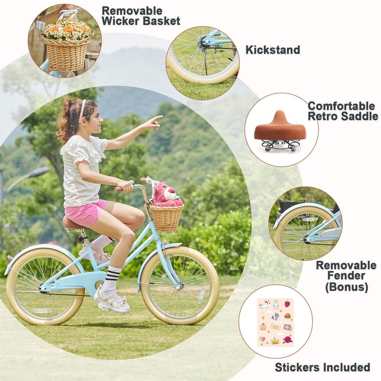 Glerc Little Molly 20 inch Kids Girls Bike for 7-13 Years Old