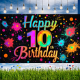 thumbnail image 6 of Colorful Design Happy 10th Birthday Decorative Banner Kids Party Celebration for Birthday Party Indoor Decoration Photo Shoot, 6 of 8