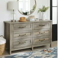 thumbnail image 6 of Better Homes & Gardens Modern Farmhouse 56.85" Wide 6 Drawer Dresser, Rustic Gray Finish, 6 of 10