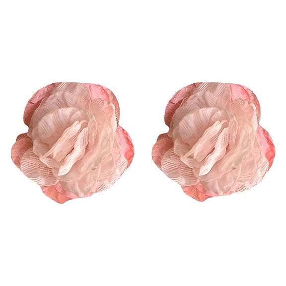 DESIGNICE Clip on Earrings,Multi-Layered Texture Earrings for Women,Artistic Linear Simplicity Tragus Earrings for Women,Pink
