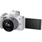 Canon EOS M50 Mark II Mirrorless Digital Camera (White) w/ EF-M 15-45mm IS STM Lens